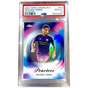 2023 Topps Chrome MLS Pearlers #P-21 Facundo Torres Orlando CIty PSA 10 Gem-Mint